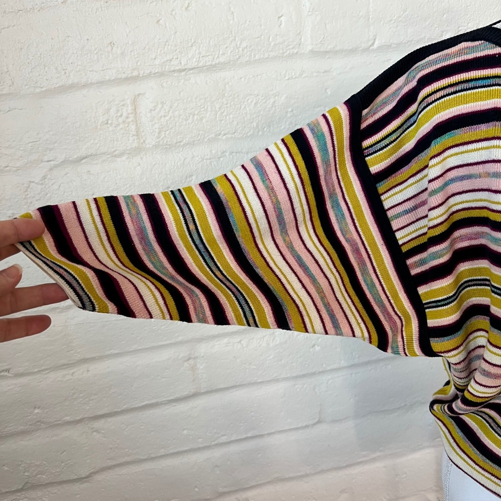 Anthropologie Moth Striped Dolman Sleeve Knit Sweater Top Multi-Color Womens S - Picture 2 of 8